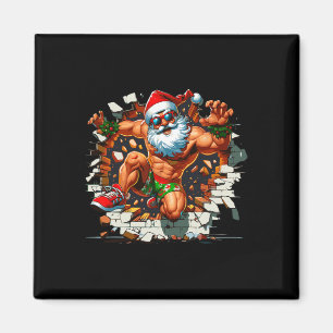 Kerstman breekt door de muur Xmas In July Jongens Magneet