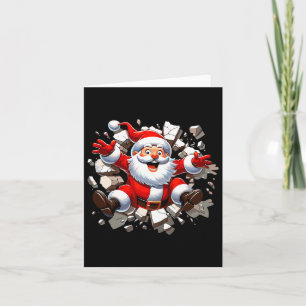 Kerstman breekt door de muur Xmas Peuter Jongens K Kaart