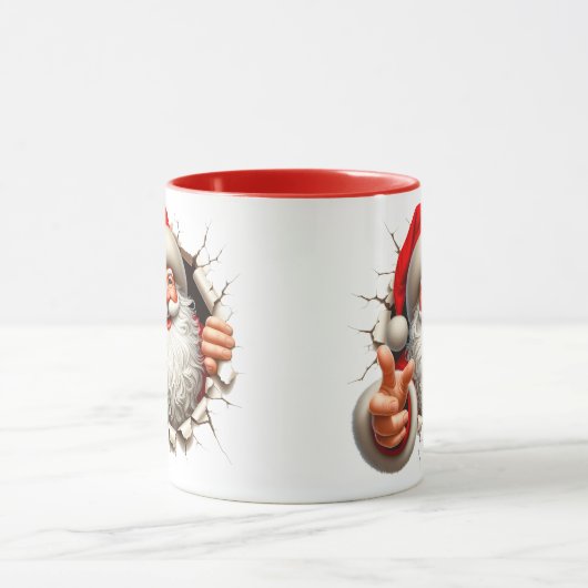 Kerstman breekt uit mok (Midden)