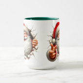 Kerstman breekt uit mok (Midden)