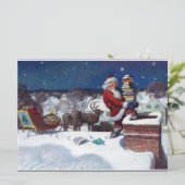 Kerstman brengt boeken met Kerstmis, Kaart (Staand voorkant)