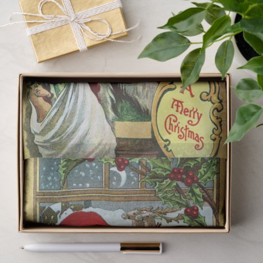 Kerstman brengt Cadeaus! Tissuepapier (Geschenk)