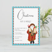 Kerstman brengt de drank kerst kaart (Staand voorkant)