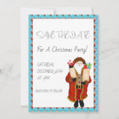 Kerstman brengt de drank kerst save the date (Voorkant)