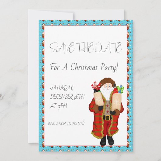 Kerstman brengt de drank kerst save the date (Voorkant)