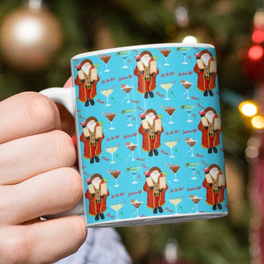 Kerstman brengt de drank Kerstmis Koffiemok