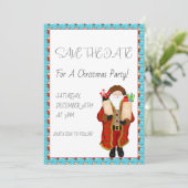 Kerstman brengt de drank Kerstmis Save The Date (Staand voorkant)