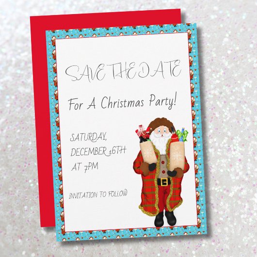 Kerstman brengt de drank Kerstmis Save The Date