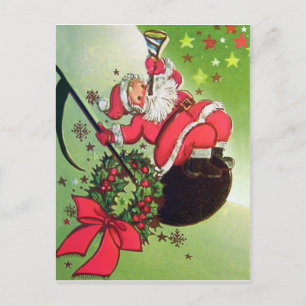 Kerstman brengt de vreugde van Kerstmis Briefkaart