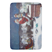 Kerstman brengt een lading boeken door Wyeth Badmat (Voorkant Verticaal)