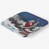 Kerstman brengt een lading boeken door Wyeth Papieren Bordje (Gebogen)