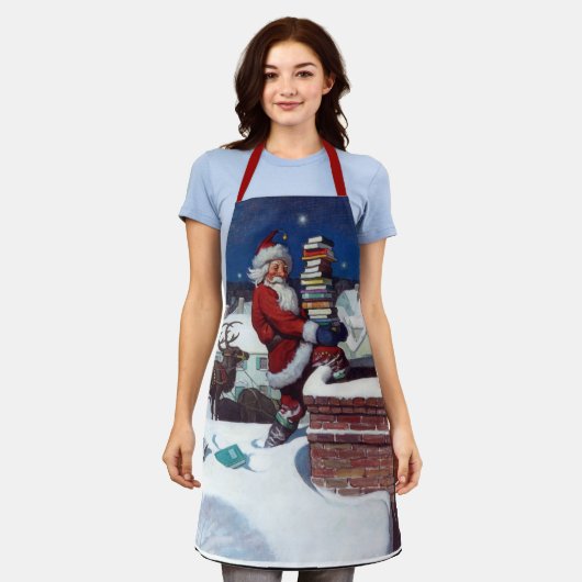 Kerstman brengt een lading boeken door Wyeth Schort (Gedragen)