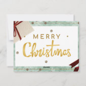 Kerstman brengt een lading boeken feestdagenkaart (Achterkant)