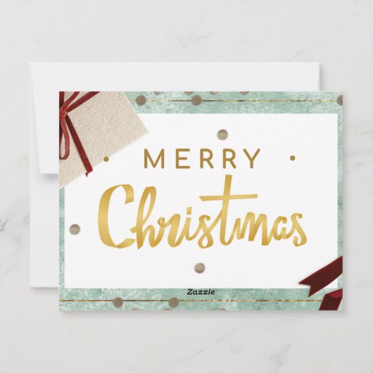 Kerstman brengt een lading boeken feestdagenkaart (Achterkant)