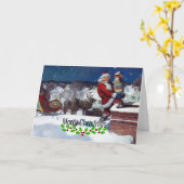 Kerstman brengt een lading boeken van Wyeth Kaart (Gele Bloem)