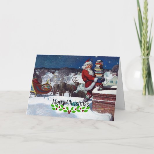 Kerstman brengt een lading boeken van Wyeth Kaart (Voorkant)
