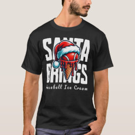 Kerstman Brengt Honkbal Ijs T-shirt