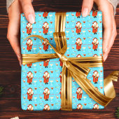Kerstman brengt kerst drankjes cadeaupapier