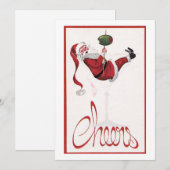 Kerstman brengt kerstgroeten feestdagenkaart (Voorkant / Achterkant)