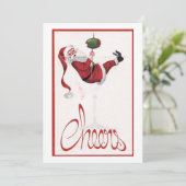 Kerstman brengt kerstgroeten feestdagenkaart (Staand voorkant)