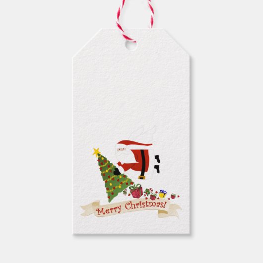 Kerstman brengt kerstvreugde! cadeaulabel (Voorkant)