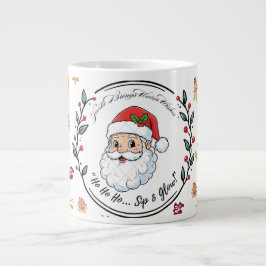 Kerstman brengt warme wensen – Festieve Kerstmisko Grote Koffiekop