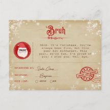 Kerstman Brief aan Teen Kerstmis Telegram