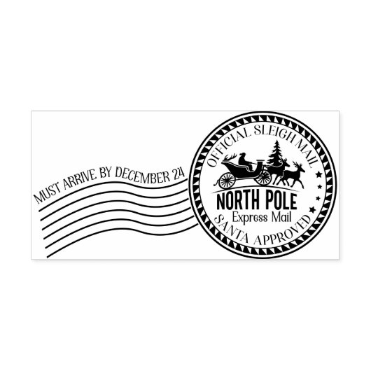 Kerstman brief Noordpool Express Mail Rubberstempel (Afrduk)