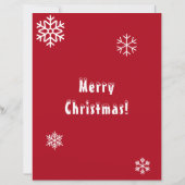 Kerstman Brief Rood Ornament Sneeuwvlokken (Achterkant)