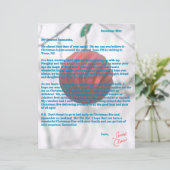 Kerstman Brief Rood Ornament Sneeuwvlokken (Staand voorkant)