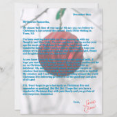 Kerstman Brief Rood Ornament Sneeuwvlokken (Voorkant)