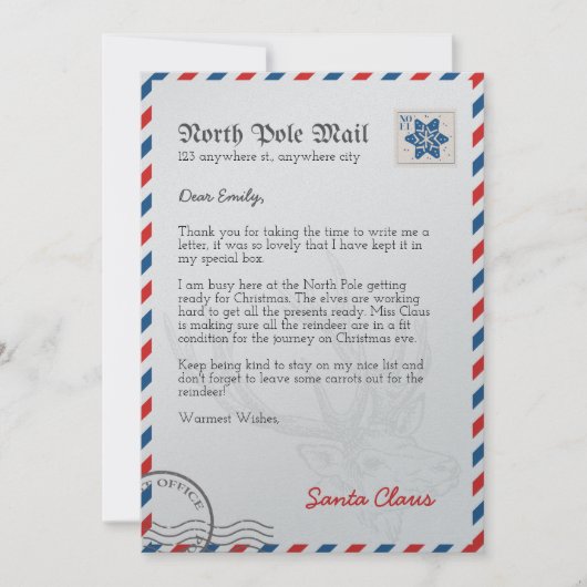 Kerstman Brief van Noordpool Gepersonaliseerd Kaart (Voorkant)