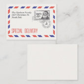 KERSTMAN BRIEFJE POLE EXPRESS MAIL INFORMATIEKAARTJE (Voorkant / Achterkant)