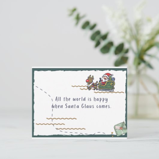 kerstman briefkaart (Staand voorkant)