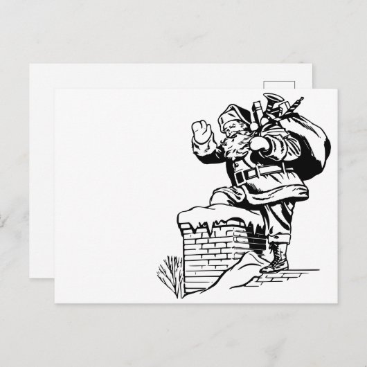 kerstman briefkaart (Voorkant / Achterkant)