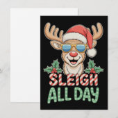 Kerstman Bril Coole Rendier Zonnebril Kerstmis Kaart (Voorkant / Achterkant)