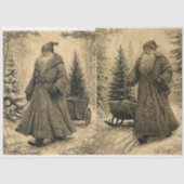  Kerstman - bruinen/beiges Tissuepapier (Voorkant)