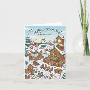 Kerstman buiten dienst rendier spa grap noordpool feestdagen kaart