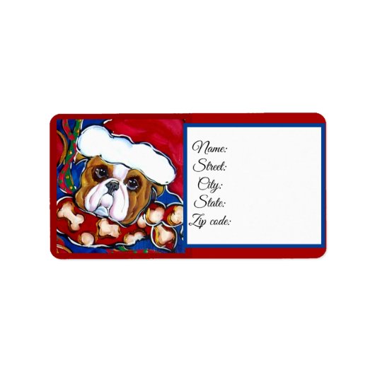 KERSTMAN BULLDOG ETIKET (Voorkant)