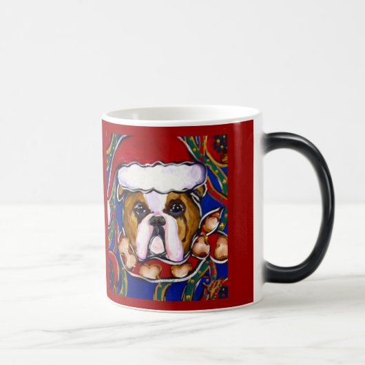 Kerstman Bulldog Mok (Rechts)