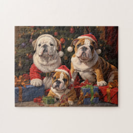 Kerstman Bulldogs Kerstpuzzel Legpuzzel