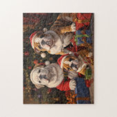 Kerstman Bulldogs Kerstpuzzel Legpuzzel (Verticaal)