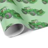 Kerstman Bulldozerbestuurder Cadeaupapier (Rol Hoek)