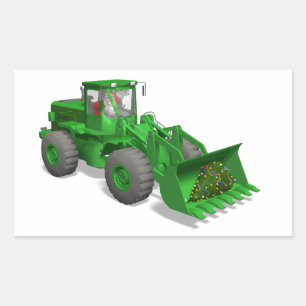 Kerstman Bulldozerbestuurder Rechthoekige Sticker