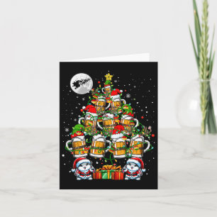 Kerstman Bunnies en bier Gles kerstboom drinker Kaart