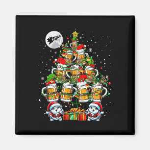 Kerstman Bunnies en bier Gles kerstboom drinker Magneet