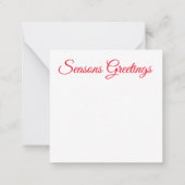 Kerstman Bunny Seizoen Groeten Kaart Notitiekaartje (Achterkant)