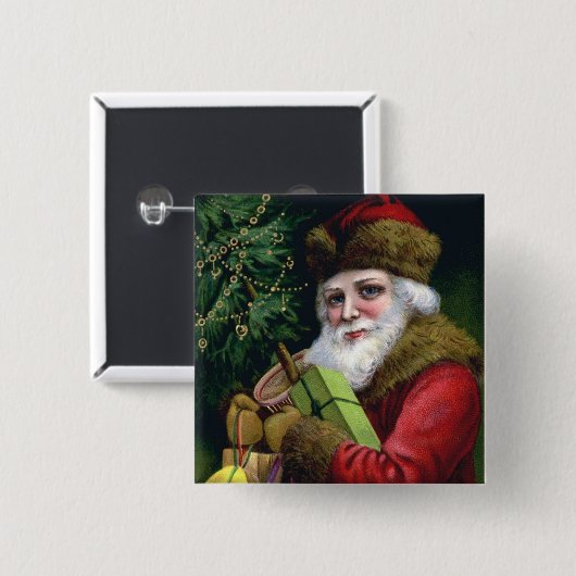 kerstman Button Pop Square (Voorkant /achterkant)