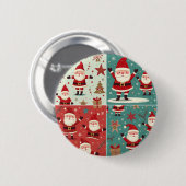Kerstman Buttonnen Ronde Button 5,7 Cm (Voorkant /achterkant)
