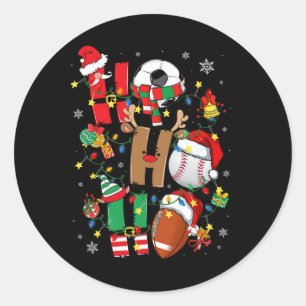 Kerstman Bysebyll Voetbal Voetbalsokken Slaapgoed Ronde Sticker